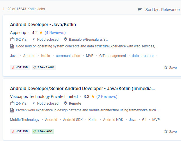 Android internship jobs in Gurgaon