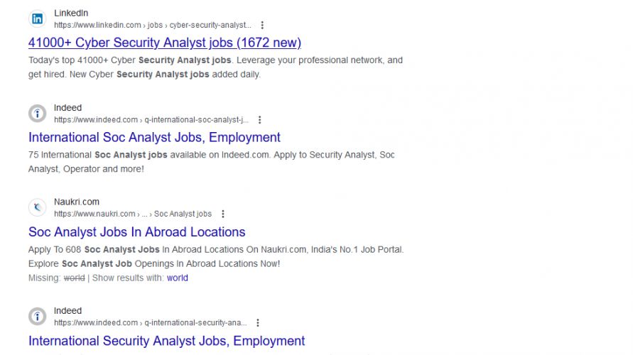 SOC Analyst internship jobs in Mumbai