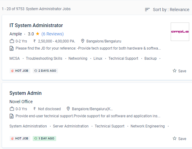 System Administration internship jobs in Jaipur