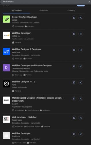 Webflow internship jobs in Thrissur